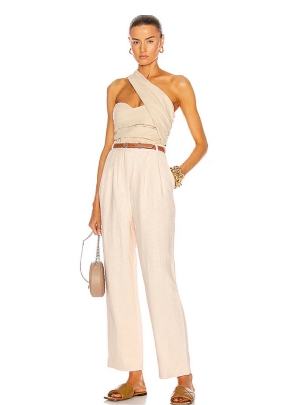 ATOIR Never Really Over Bodysuit One Shoulder in Taupe Bodysuit Size 6